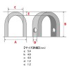日本の部品屋 クレビス 1.2x4.5x1.0m/m線用 ブラス製 シルバー  (ルアー自作)