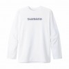 シマノ コットン ロゴ ロングスリーブ ホワイト SH-011V (フィッシングシャツ・Tシャツ)