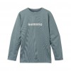 シマノ ドライロゴTシャツ ロングスリーブ ブルーグレー SH-022W (フィッシングTシャツ 長袖 吸水速乾 UVカット)