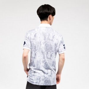 ダイワ 半袖ポロシャツ ネイビーカモ×ホワイト DE-7906 (フィッシングシャツ Tシャツ 父の日)