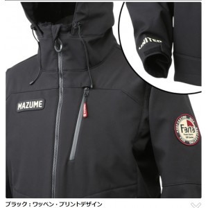 mazume(マズメ) mzウインドカットジャケット ブラック MZFW-726 (防寒着 防寒ジャケット 釣り)
