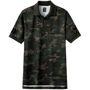 ダイワ 半袖ポロシャツ DE-7906 グリーンカモ×ブラック (シャツ・Tシャツ)