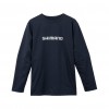 シマノ ドライロゴTシャツ ロングスリーブ ネイビー SH-022W (フィッシングTシャツ 長袖 吸水速乾 UVカット)