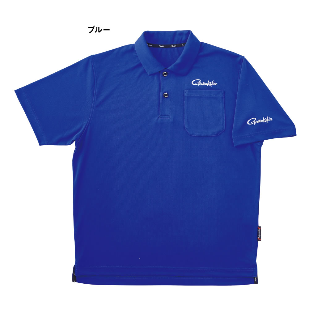 がまかつ ポロシャツ(半袖) ブルー GM3656 S～3L (フィッシングシャツ
