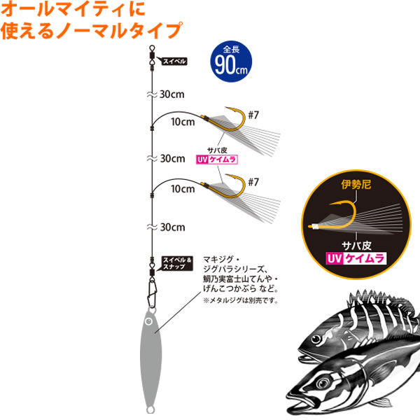 メジャークラフト ジグパラSLJサビキ ケイムラ鯖皮タイプ JPSLJ-SABIKI