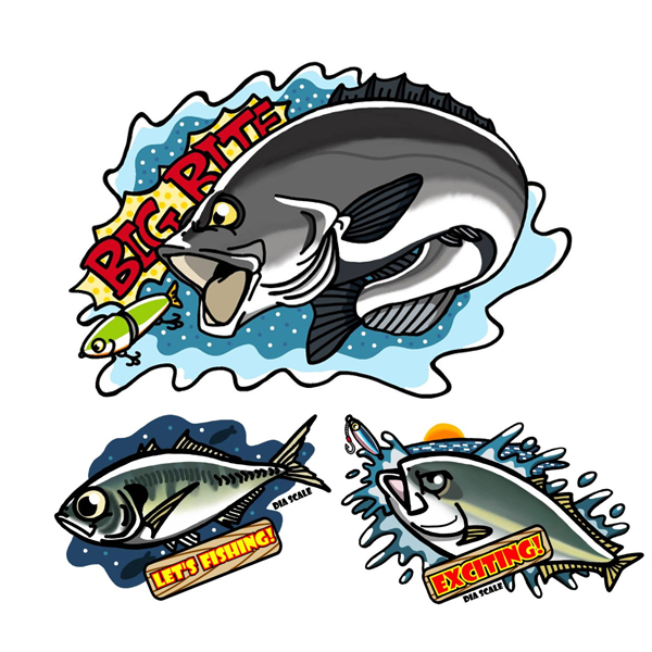ダイヤスケール フィッシングステッカー その1 (ステッカー ワッペン) - 釣り具の販売、通販なら、フィッシング遊-WEB本店 ダイワ ／シマノ／がまかつの釣具ならおまかせ