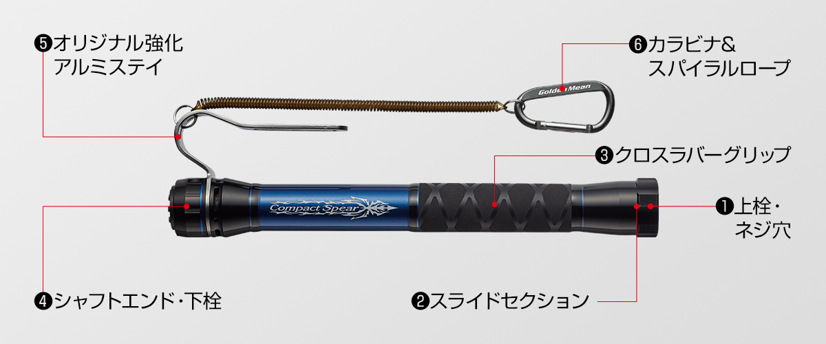 ゴールデンミーン ｇｍコンパクトスピアー 磯玉 玉網 玉の柄 ランディングネット 釣り具の販売 通販なら フィッシング遊 Web本店 ダイワ シマノ がまかつの釣具ならおまかせ