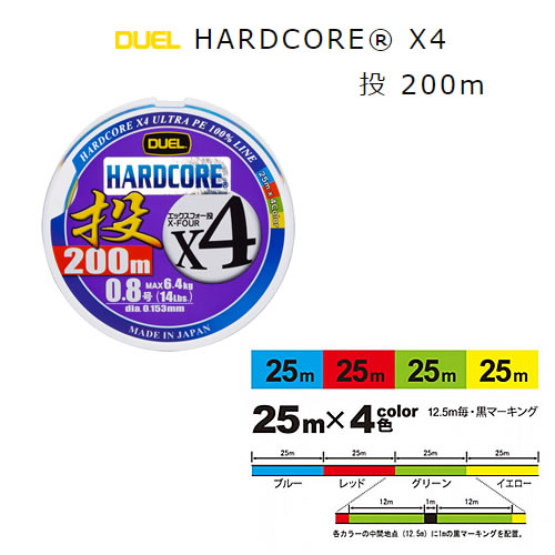 デュエル ハードコア X4 投 0m 0 8号 H32 釣り具の販売 通販なら フィッシング遊 Web本店 ダイワ シマノ がまかつの釣具ならおまかせ