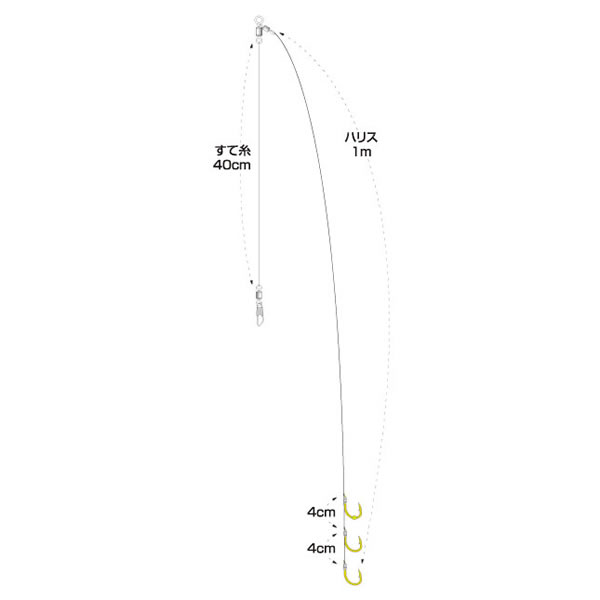 ハリミツ がちんこ泳がせ 3段仕掛 C-13D (胴突仕掛け) - 釣り具の販売 