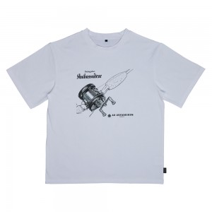 アブガルシア バグオフ AMB1954 AdグラフィックT ホワイト (フィッシングシャツ Tシャツ)