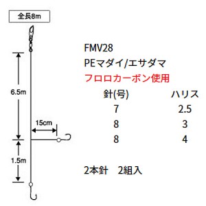 ヤマシタ ヤマリア マダイ仕掛 FMV28 8-4-4 (真鯛仕掛け　フカセ仕掛け)