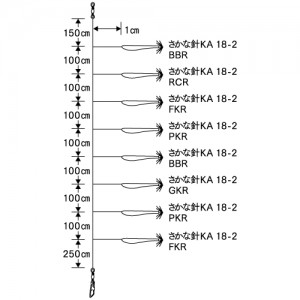 ヤマリア イカ釣プロサビキ SK 18-2 8本付 KN (イカ釣針)