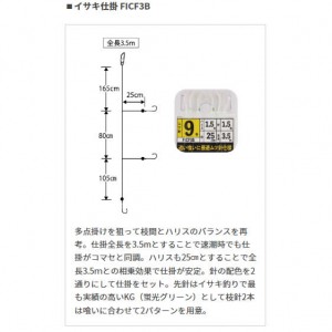 ヤマシタ イサキ仕掛 FICF3B (船釣り仕掛け イサギ釣り仕掛)