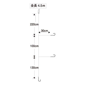 ヤマシタ イサキマダイ仕掛3本針4.5m (船釣り仕掛け 船フカセ仕掛)