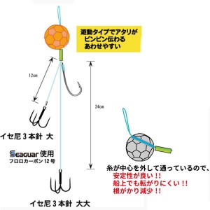 フジワラ ふぐ遊動カブラ仕掛 30号 (ハゲ掛け・ボラ掛け)