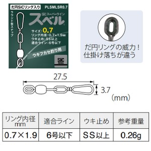 富士工業 SiCスーパーラインスイベル 0.7mm PLSMLSR0.7 (サルカン・スイベル)