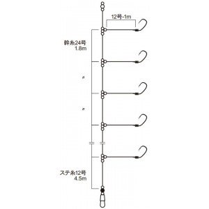 アルファタックル DEEPMASTER 深海仕掛 キンメ10本枠付き (胴突仕掛け)