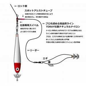 脇漁具 HPオモリグリーダー 2点掛 早潮用5号 100cm (イカ仕掛け)