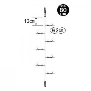 がまかつ 小鮎仕掛小アジケイムラパール 7本 PB&ファイバー KM-119 (仕掛け)
