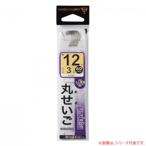 がまかつ 丸せいご 糸付 60cm 白 (セイゴ糸付針)