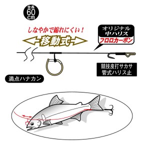 がまかつ 満点ハナカン仕掛 TG-231B ハナカン移動式競技皮打サカサフック式ハリス止 42432 (鮎釣り 鼻カン仕掛け フック式)