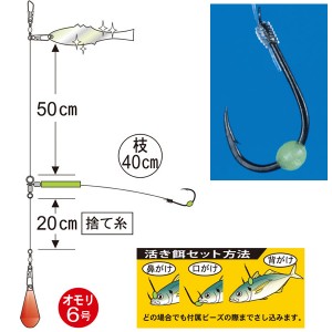 がまかつ 堤防ヒラメ キラメキ （黒） HS-035 (堤防胴突仕掛)