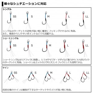 ダイワ ショアジギアシストフックSS シングル (アシストフック) SS～S