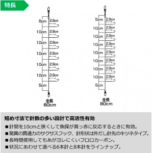 ダイワ 快適クリスティアワカサギ仕掛けSS 鉄板フロロコンパクト マルチ 6本 (わかさぎ仕掛け)