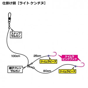 ダイワ 快適アマダイ仕掛 KP SS LTケンチヌ ケイムラピンク (船釣り仕掛け 船フカセ仕掛)