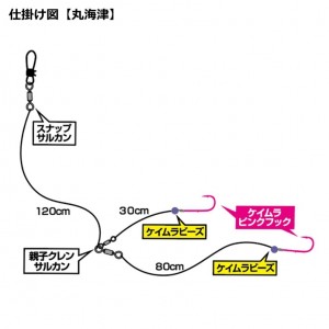 ダイワ 快適アマダイ仕掛 KP SS 丸海津 ケイムラピンク (船釣り仕掛け 船フカセ仕掛)