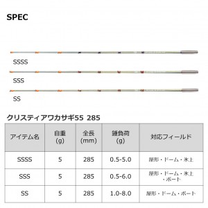 ダイワ クリスティア ワカサギ55 285 SS (Daiwa ワカサギ竿)