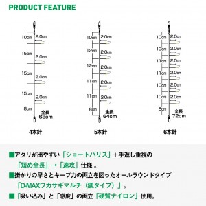 ダイワ クリスティアワカサギSS速攻ショート 夜光留 M5本 (仕掛け 釣り)