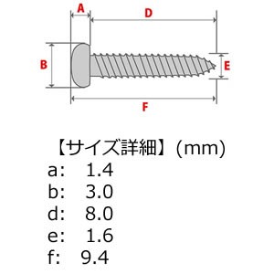日本の部品屋 丸タッピングネジ φ1.6x8 10本 ステンレス製 (ルアー自作)
