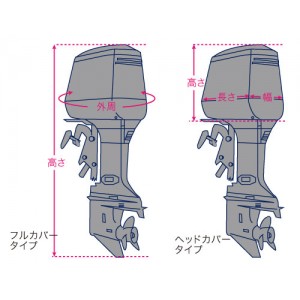 BMO JAPAN アウトボードフルカバー (15-20HP) MA075-3 (ボート備品)