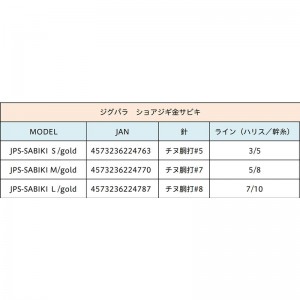 メジャークラフト ジグパラ ショアジギサビキ 金タイプ JP-SABIKI/gold (サビキ仕掛け・ジグサビキ)