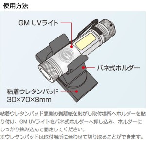 ゴールデンミーン GM UVライト+ホルダーセット (ハンディライト LEDライト ライトホルダー)
