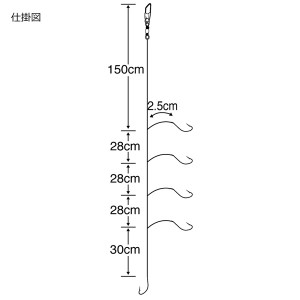 ささめ針 アスリートキス5本ベーシックモデル K-152 (投げ釣り 仕掛け キス釣り仕掛け)