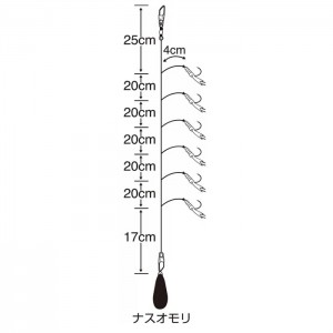 ささめ針 ミジュンサビキ S-732 (堤防サビキ仕掛け)