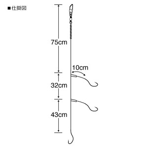 ささめ針 マルチキャスター3本鈎 K-411 (投げ釣り 仕掛け キス カレイ釣り仕掛け)