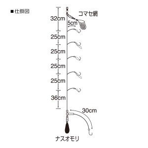 ささめ針 ボウズのがれ サビキ上カゴ式 XA004 (サビキ仕掛け)