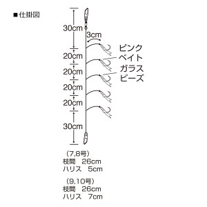 ささめ針 波止アジ ピンクベイト S-863 (サビキ仕掛け)