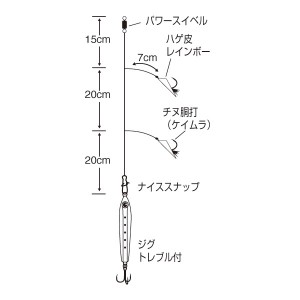 ささめ針 特選 SLショアジギングサビキセット 20号 TKS50 (ジグサビキ ジギングサビキ仕掛け)