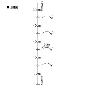 ささめ針 実船落とし込みケイムラショート FSM92 (胴突仕掛け)