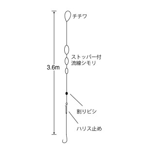 ささめ針 ハゼ3連しもり 3.6m H-104 (堤防釣り 仕掛け ハゼ釣り ハゼしもり仕掛)