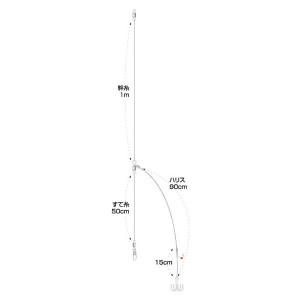 ハリミツ がちんこヒラメ ハリス固定式 C-89 (胴突仕掛け)
