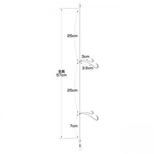 ハリミツ 尺かわはぎ 2x2 7/8-5 C-118 (堤防釣り 仕掛け)