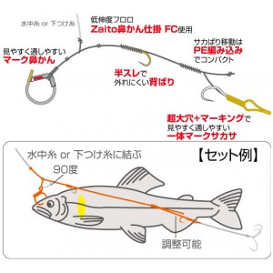 オーナーばり TN-47 半スレ背ばりサカサ移動仕掛 36310 (鮎釣り 鼻カン仕掛け メガネ式)