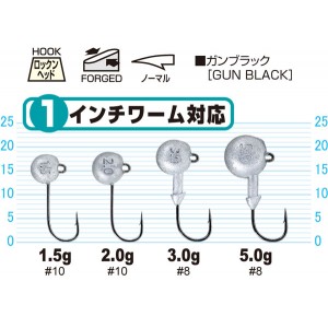 オーナー ボトムロック タイプ1/1インチ 1.5g～5g JH-71 (ジグヘッド)