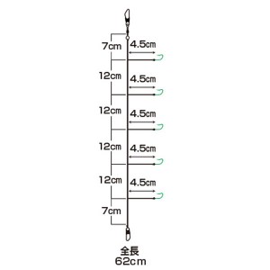 ダイワ 快適ワカサギ KG 誘惑ロングケイムラ留 M 5本 (仕掛け)