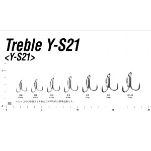 カツイチ トレブル ＃3～＃1／0 Y-S21 (トリプルフック トレブルフック)